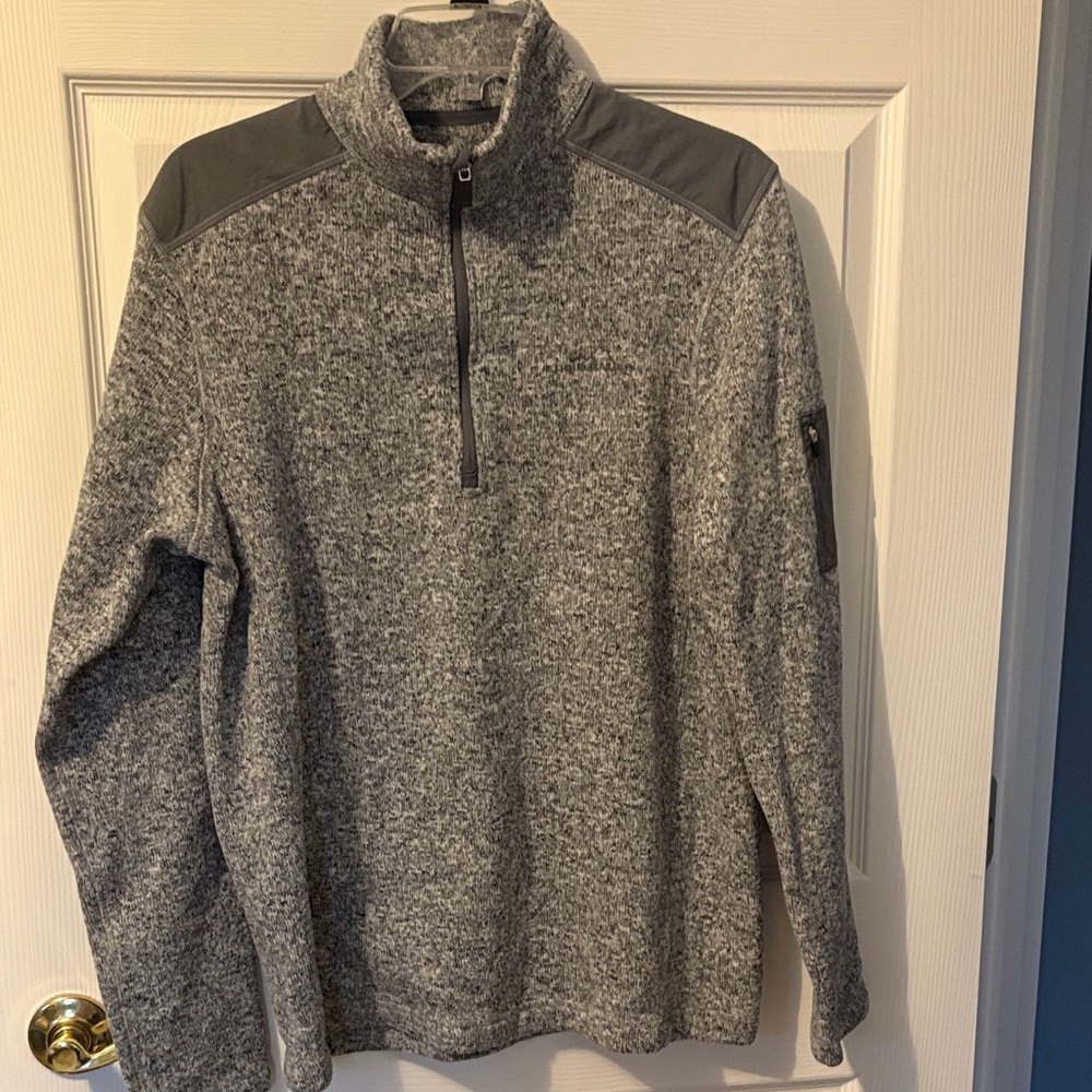 Eddie Bauer Men's Charcoal Zip-Up Sweater